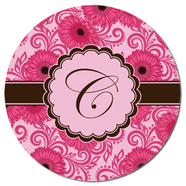 Gerbera Daisy Round Fridge Magnet - FRONT