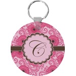 Gerbera Daisy Round Plastic Keychain (Personalized)