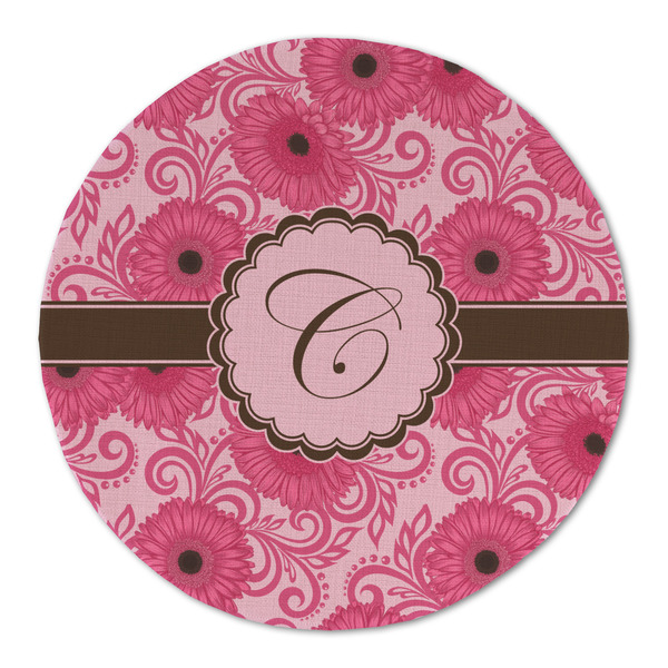 Custom Gerbera Daisy Round Linen Placemat - Single Sided (Personalized)