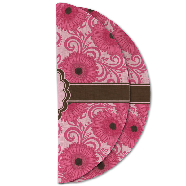 Gerbera Daisy Round Linen Placemats - HALF FOLDED (double sided)