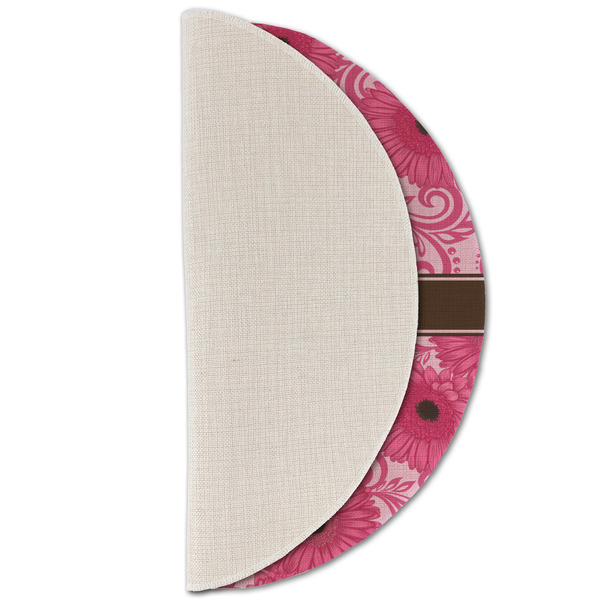 Gerbera Daisy Round Linen Placemats - HALF FOLDED (single sided)