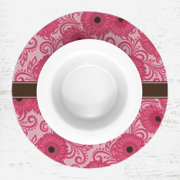 Gerbera Daisy Round Linen Placemats - LIFESTYLE (single)