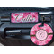 Gerbera Daisy Round Luggage Tag & Handle Wrap - In Context