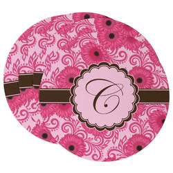 Gerbera Daisy Round Paper Coasters w/ Initial