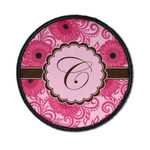 Gerbera Daisy Iron On Round Patch w/ Initial