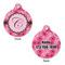 Gerbera Daisy Round Pet ID Tag - Large - Approval