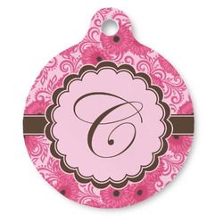 Gerbera Daisy Round Pet ID Tag (Personalized)