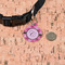 Gerbera Daisy Round Pet ID Tag - Small - In Context