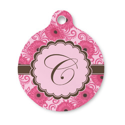 Gerbera Daisy Round Pet ID Tag - Small (Personalized)