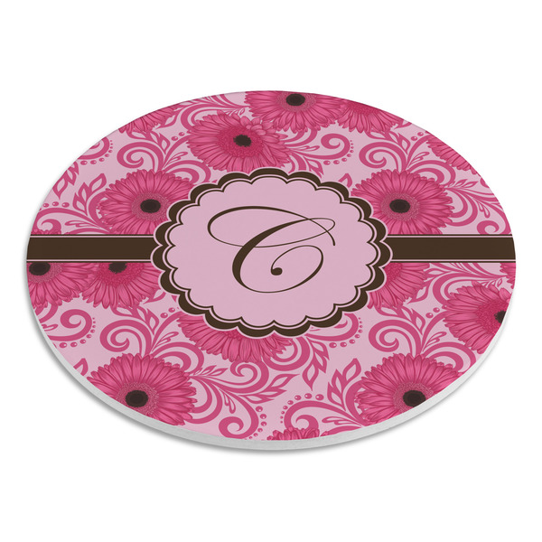 Gerbera Daisy Round Stone Trivet - Angle View