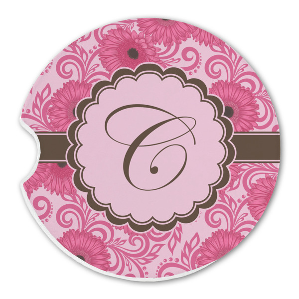 Gerbera Daisy Sandstone Car Coaster - Single