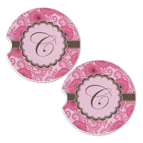 Gerbera Daisy Sandstone Car Coasters - Set of 2