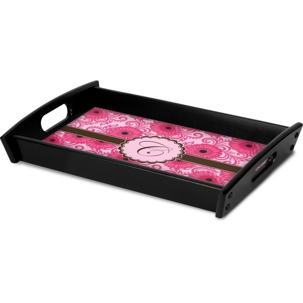 Gerbera Daisy Serving Tray Black - Corner