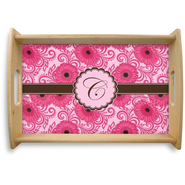 Custom Gerbera Daisy Natural Wooden Tray - Small (Personalized)