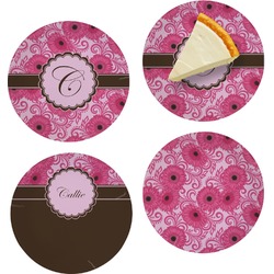 Gerbera Daisy Set of 4 Glass Appetizer / Dessert Plate 8" (Personalized)