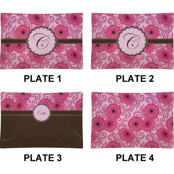 Gerbera Daisy Set of Rectangular Appetizer / Dessert Plates (Approval)