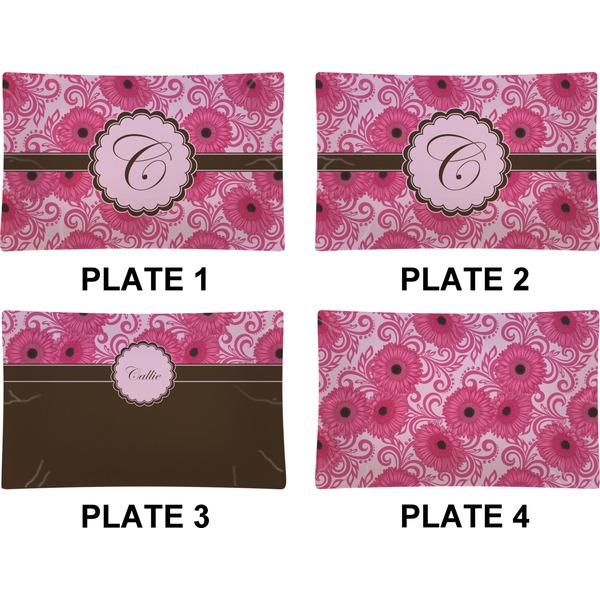 Gerbera Daisy Set of Rectangular Dinner Plates (Approval)