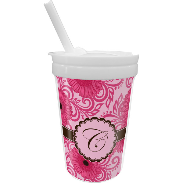 Custom Gerbera Daisy Sippy Cup with Straw (Personalized)