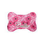 Gerbera Daisy Bone Shaped Dog Food Mat (Small) (Personalized)