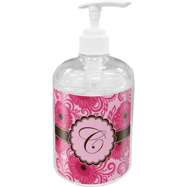 Custom Gerbera Daisy Acrylic Soap & Lotion Bottle (Personalized)