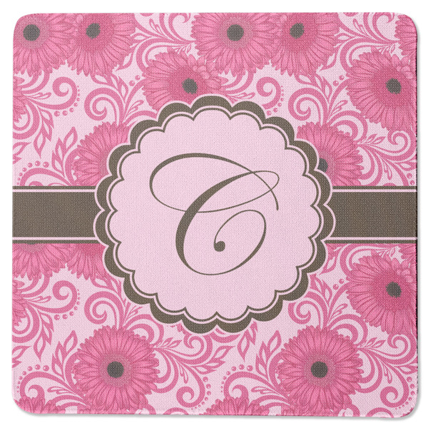 Custom Gerbera Daisy Square Rubber Backed Coaster (Personalized)