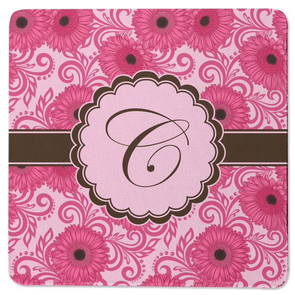 Custom Gerbera Daisy Square Rubber Backed Coaster (Personalized)
