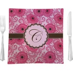 Gerbera Daisy Glass Square Lunch / Dinner Plate 9.5" (Personalized)