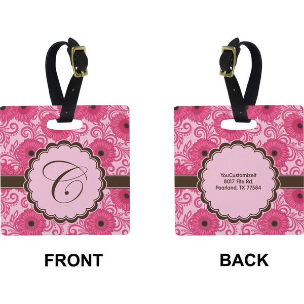 Gerbera Daisy Square Luggage Tag (Front + Back)