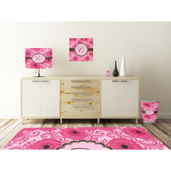 Gerbera Daisy Square Wall Decal Wooden Desk