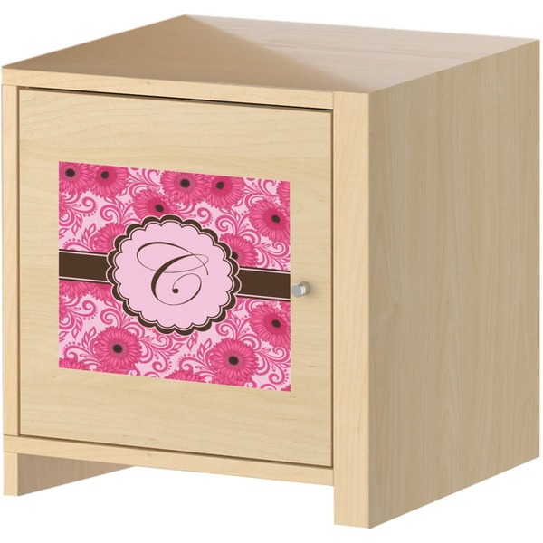 Gerbera Daisy Square Wall Decal on Wooden Cabinet