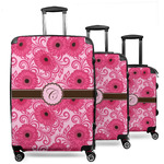 Gerbera Daisy 3 Piece Luggage Set - 20" Carry On, 24" Medium Checked, 28" Large Checked (Personalized)