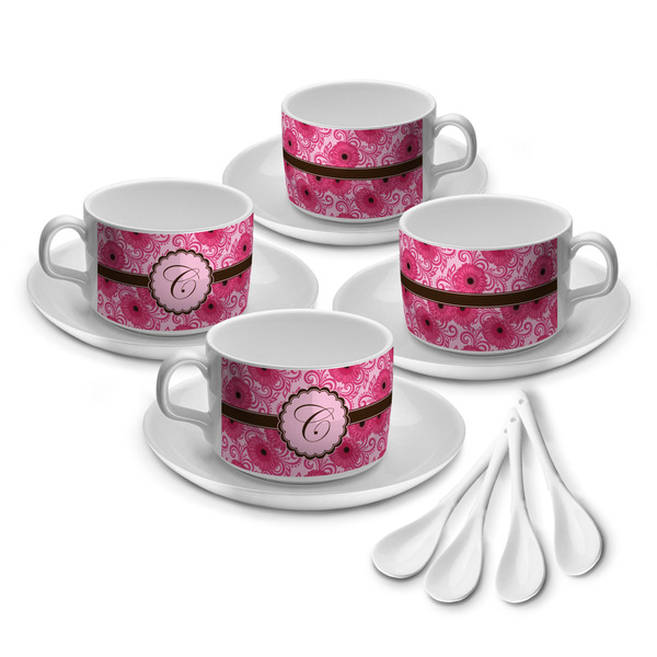 Custom Gerbera Daisy Tea Cup - Set of 4 (Personalized)