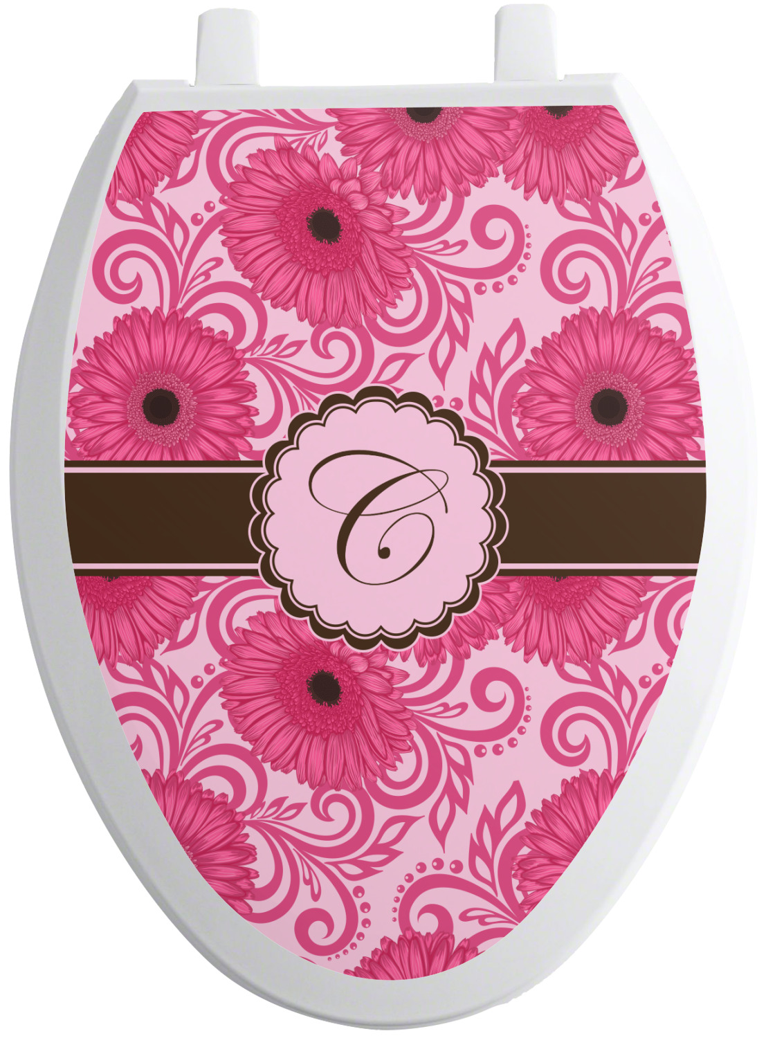 Gerbera Daisy Toilet Seat Decal (Personalized) YouCustomizeIt