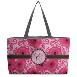 Gerbera Daisy Beach Totes Bag - w/ Black Handles (Personalized)