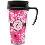 Gerbera Daisy Acrylic Travel Mug with Handle (Personalized)