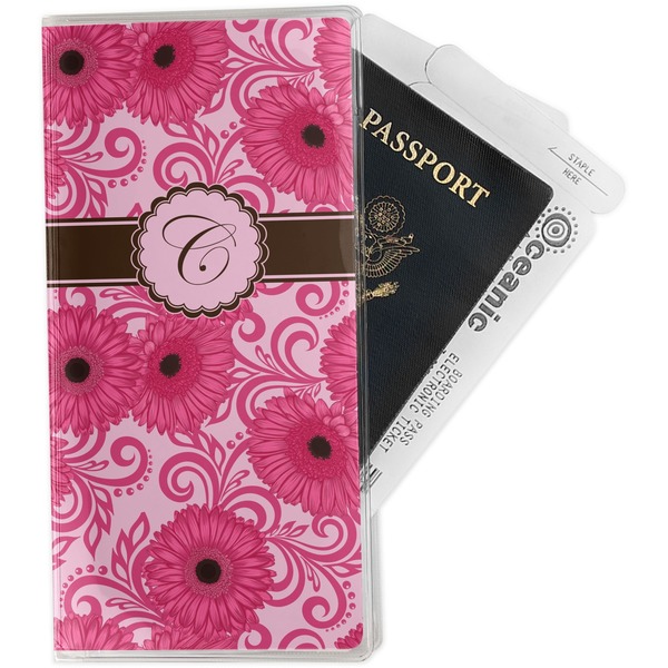 Custom Gerbera Daisy Travel Document Holder