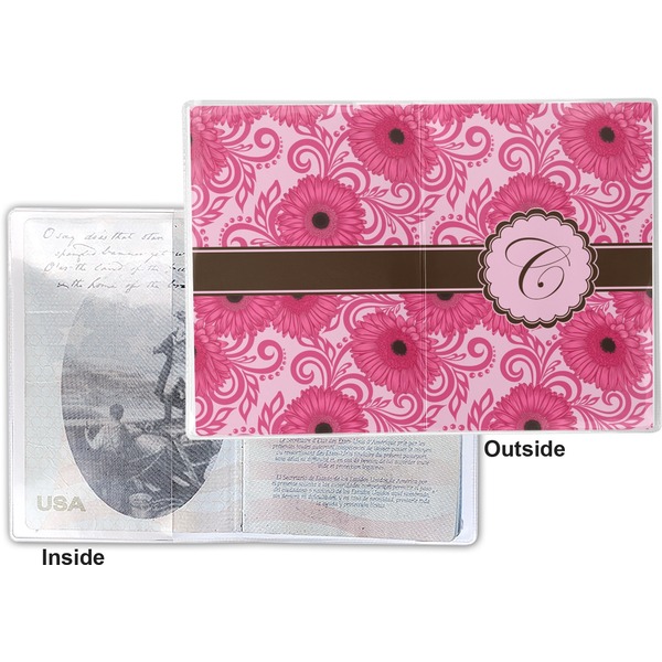 Gerbera Daisy Vinyl Passport Holder - Flat Front and Back