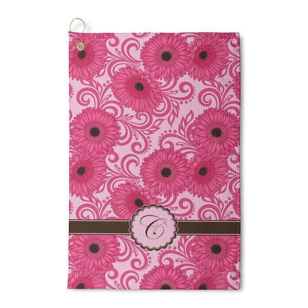 Custom Gerbera Daisy Waffle Weave Golf Towel (Personalized)