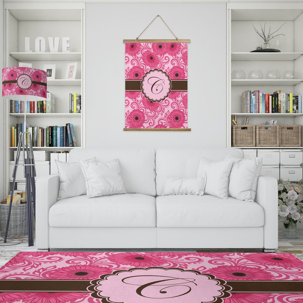 Gerbera Daisy Wall Hanging Tapestry - Portrait - IN CONTEXT