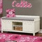 Gerbera Daisy Wall Name Decal Above Storage bench