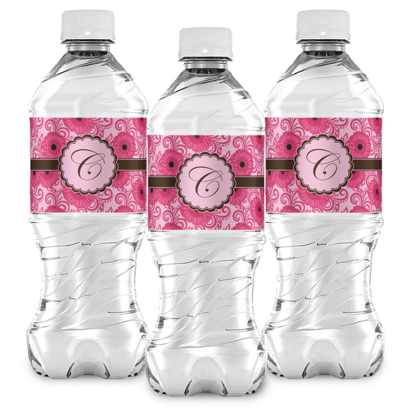 Gerbera Daisy Water Bottle Labels - Front View