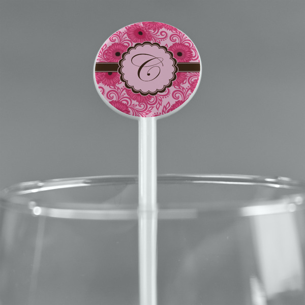 Gerbera Daisy White Plastic 5.5" Stir Stick - Round - Main