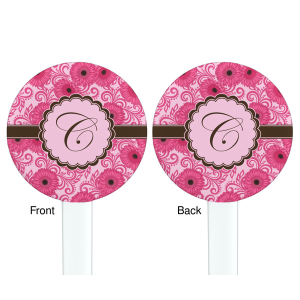 Gerbera Daisy White Plastic 7" Stir Stick - Double Sided - Round - Front & Back