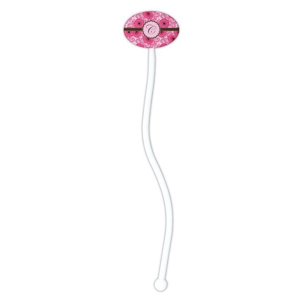 Gerbera Daisy White Plastic 7" Stir Stick - Oval - Single Stick
