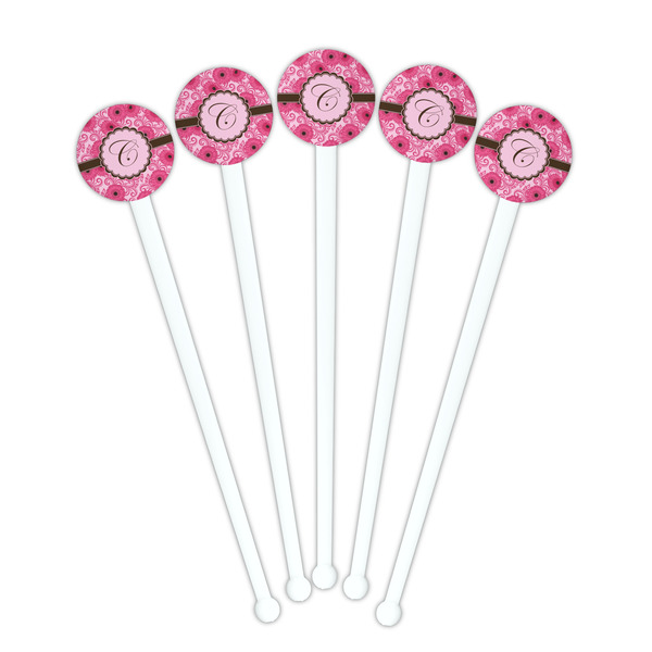 Gerbera Daisy White Plastic 7" Stir Stick - Round - Fan View