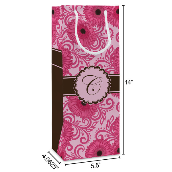 Gerbera Daisy Wine Gift Bag - Dimensions
