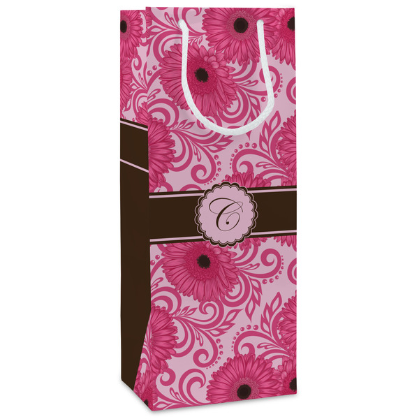 Custom Gerbera Daisy Wine Gift Bags (Personalized)