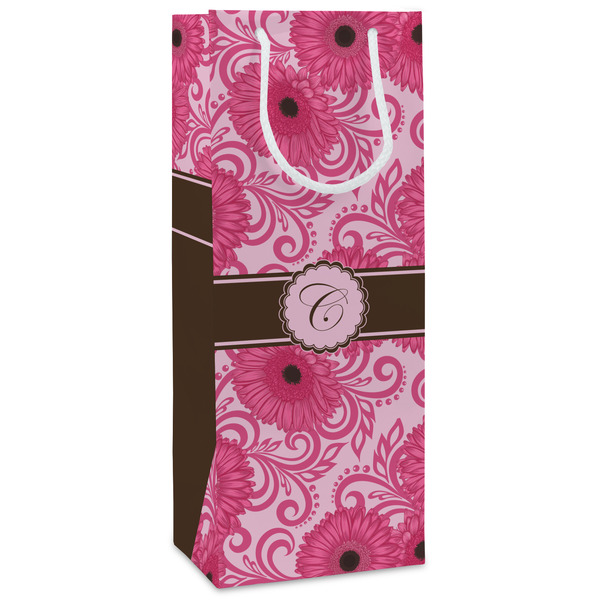 Custom Gerbera Daisy Wine Gift Bags - Matte (Personalized)