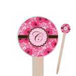 Gerbera Daisy 6" Round Wooden Food Picks - Single Sided (Personalized)
