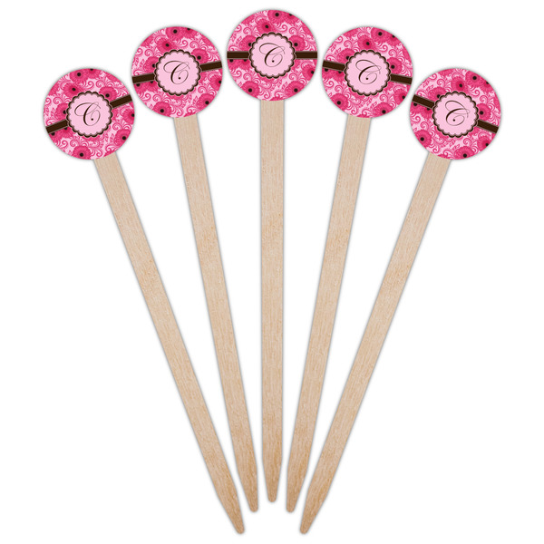 Gerbera Daisy Wooden 6" Food Pick - Round - Fan View